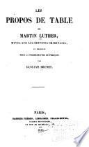 Les propos de table de M. Luther