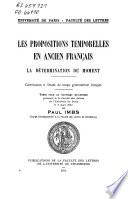 Les propositions temporelles en ancien français