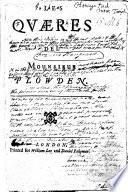 Les Quaeres del Mounsieur Plowden. MS. notes [by Heneage Finch, Earl of Nottingham].