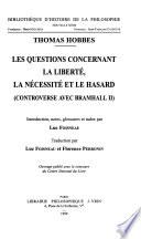 Les Questions concernant la liberté, la nécessité et le hasard