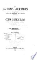 Les rapports judiciaires de Québec