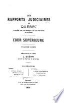 Les recueils de jurisprudence du Québec, publiés par le Barreau de Québec