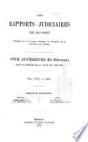 Les recueils de jurisprudence du Québec, publiés par le Barreau de Québec
