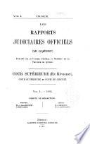 Les recueils de jurisprudence du Québec, publiés par le Barreau de Québec