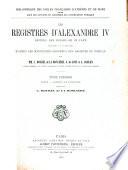 Les registres d'Alexandre IV