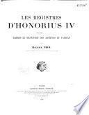 Les Registres d'Honorius IV (1285-1287)