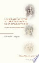 Les relations entre autrices en France et en Italie (1770-1840)