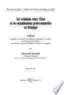 Les relations entre l'etat et les organisations professionnelle...