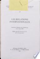 Les relations internationales