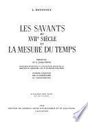 Les savants du XVIIe siècle et la mesure du temps