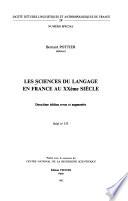 Les sciences du langage en France au XXème siècle