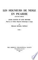 Les seigneurs de Nesle en Picardie