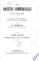 Les sociétés commerciales de la Belgique