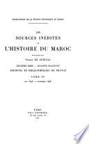 Les sources inédites de l'histoire du Maroc de 1530 à 1845