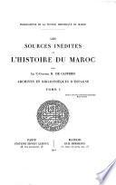 Les Sources inédites de l'histoire du Maroc de 1530 à 1845