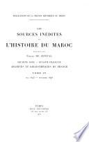 Les Sources inédites de l'histoire du Maroc