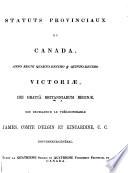 Les statuts provinciaux du Canada