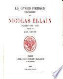 Les œuvres poetiques françoises de Nicolas Ellain, parisien (1561-1570)