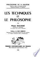 Les techniques et le philosophe
