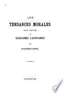 Les tendances morales dans l'oeuvre de Giacomo Leopardi