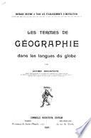 Les termes de géographie dans les langues du globe