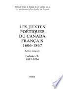 Les textes poétiques du Canada français: 1865-1866