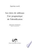 Les titres de tableaux