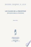 Les usages de la perception