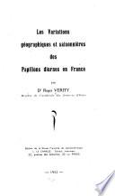 Les Variations geographiques et saisonnières des papillons diurnes en France