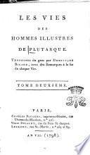 Les vies des hommes illustres, par Plutarque