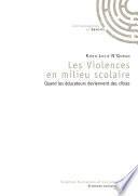 Les violences en milieu scolaire