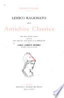Lessico ragionato della antichità classica