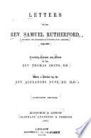 Letters of the Rev. Samuel Rutherford