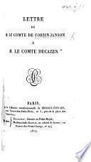 Lettre ... à M. le Comte Decazes [requesting permission to return to France].