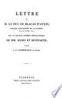 Lettre à M. le duc de Blacas d'Aulps,... sur le nouveau système hiéroglyphique de MM. Spohn et Seyffarth