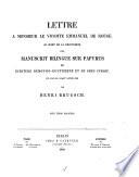 Lettre a Monsieur le Vicomte Emmanuel de Rougé, au sujet de la découverté d'un manuscrit bilingue sur papyrus