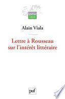 Lettre à Rousseau sur l'intérêt littéraire