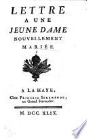Lettre a une jeune dame nouvellement mariée