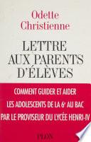 Lettre aux parents d'élèves