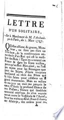 Lettre d'un solitaire sur le mandement de M. l'archévêque de Paris