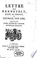 Lettre de Barnevelt dans sa prison à Truman son ami