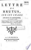 Lettre de Brutus sur les chars anciens et modernes... [par Delisle de Sales]
