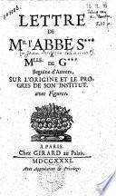 Lettre de M. l'abbé S*** à Mlle de G***, béguine d'Anvers, sur l'origine et le progrès de son institut