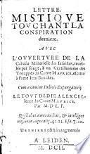 Lettre mistique touchant la conspiration derniere; avec l'ouverture de la caballe misterielle des Jesuistes ... par M. D. L. F ... Derniere ed