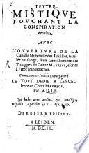 Lettre mystique touchant la conspiration dernière ...
