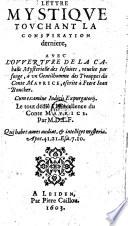 Lettre mystiqve tovchant la conspiration derniere