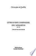 Lettre ouverte à Joseph Kessel sur l'Afghanistan