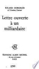 Lettre ouverte à un milliardaire