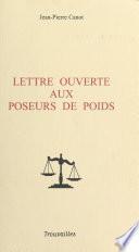 Lettre ouverte aux poseurs de poids