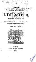 Lettre sur la comédie de L'imposteur, attribuée à Molière lui-même